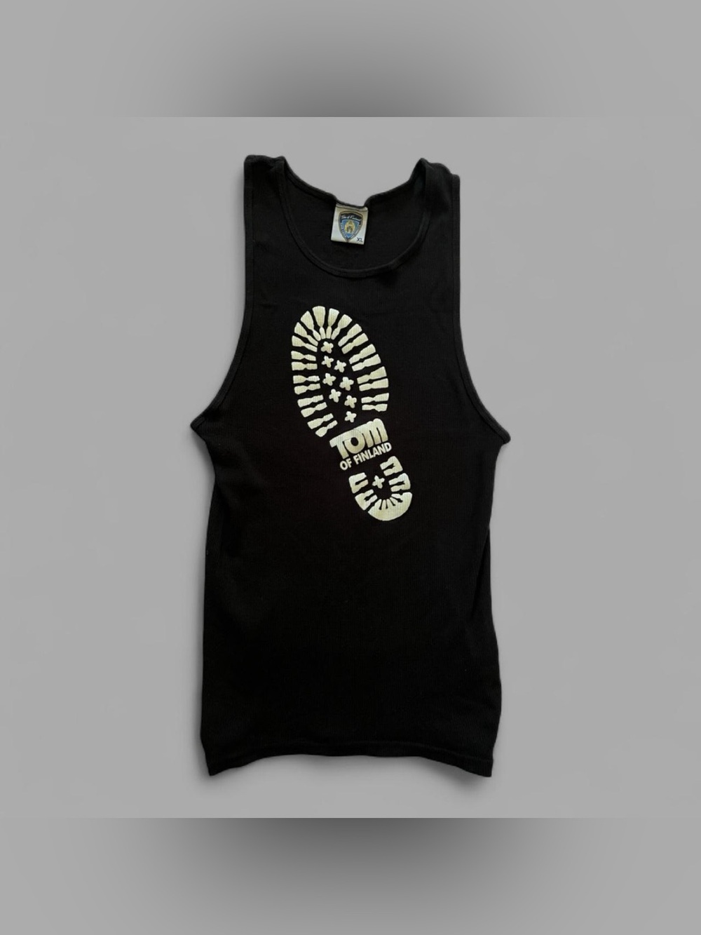 Vintage 90’s Tom of Finland Boot Print LGBTQ Gay Leather Tank Top. Size XL.
